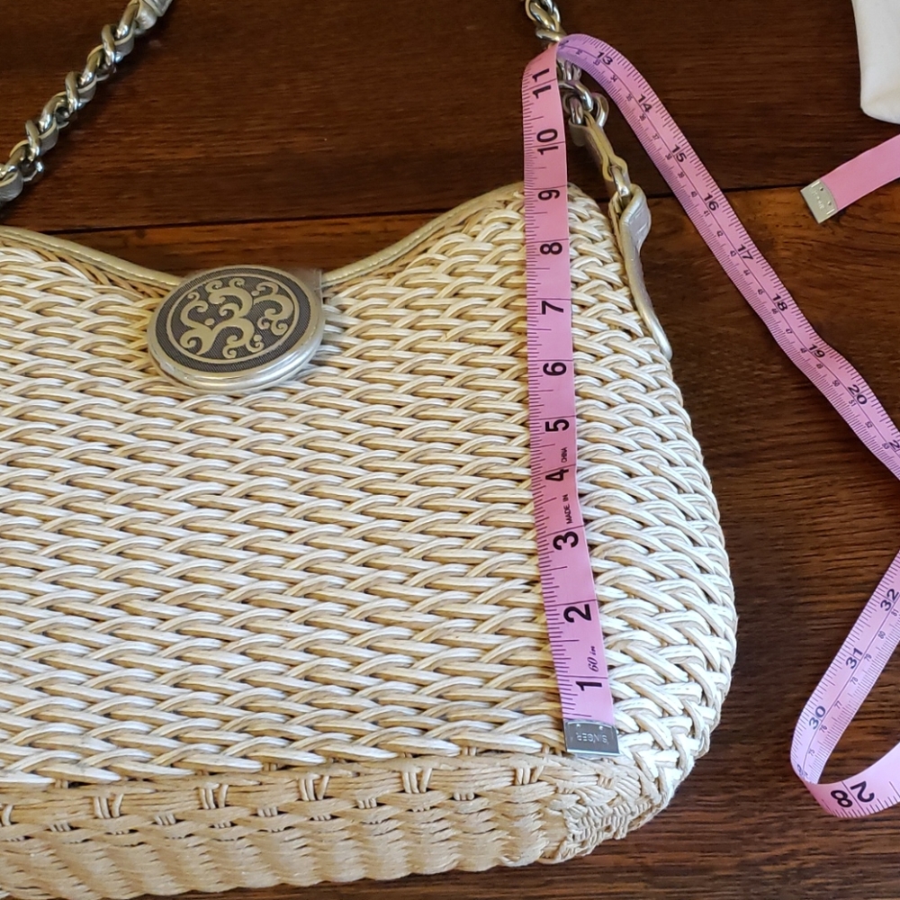 Brighton Cream Woven Shoulder Bag with Silver Accents - Picture 14 of 16